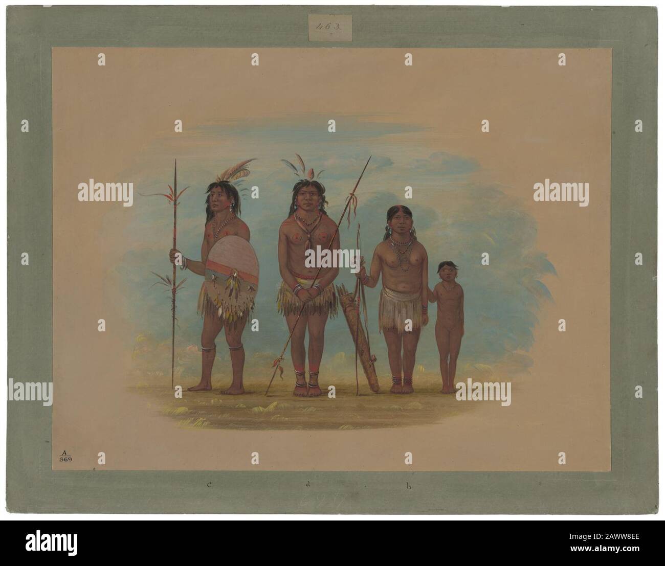 Quatre Indiens Xingu C17031. Banque D'Images