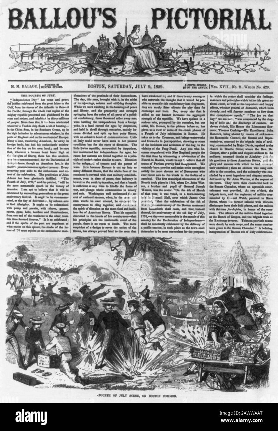 Quatrième scène de juillet, sur Boston Common Banque D'Images