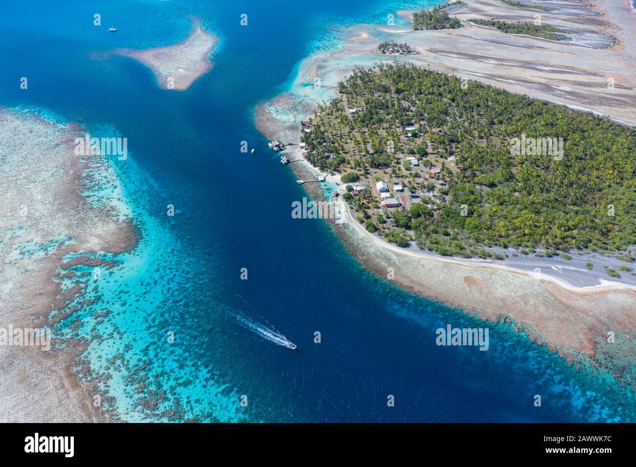 Tetamanu Pass Of Fakarava Atoll, Tuamotu Archipel, Polynésie Française Banque D'Images