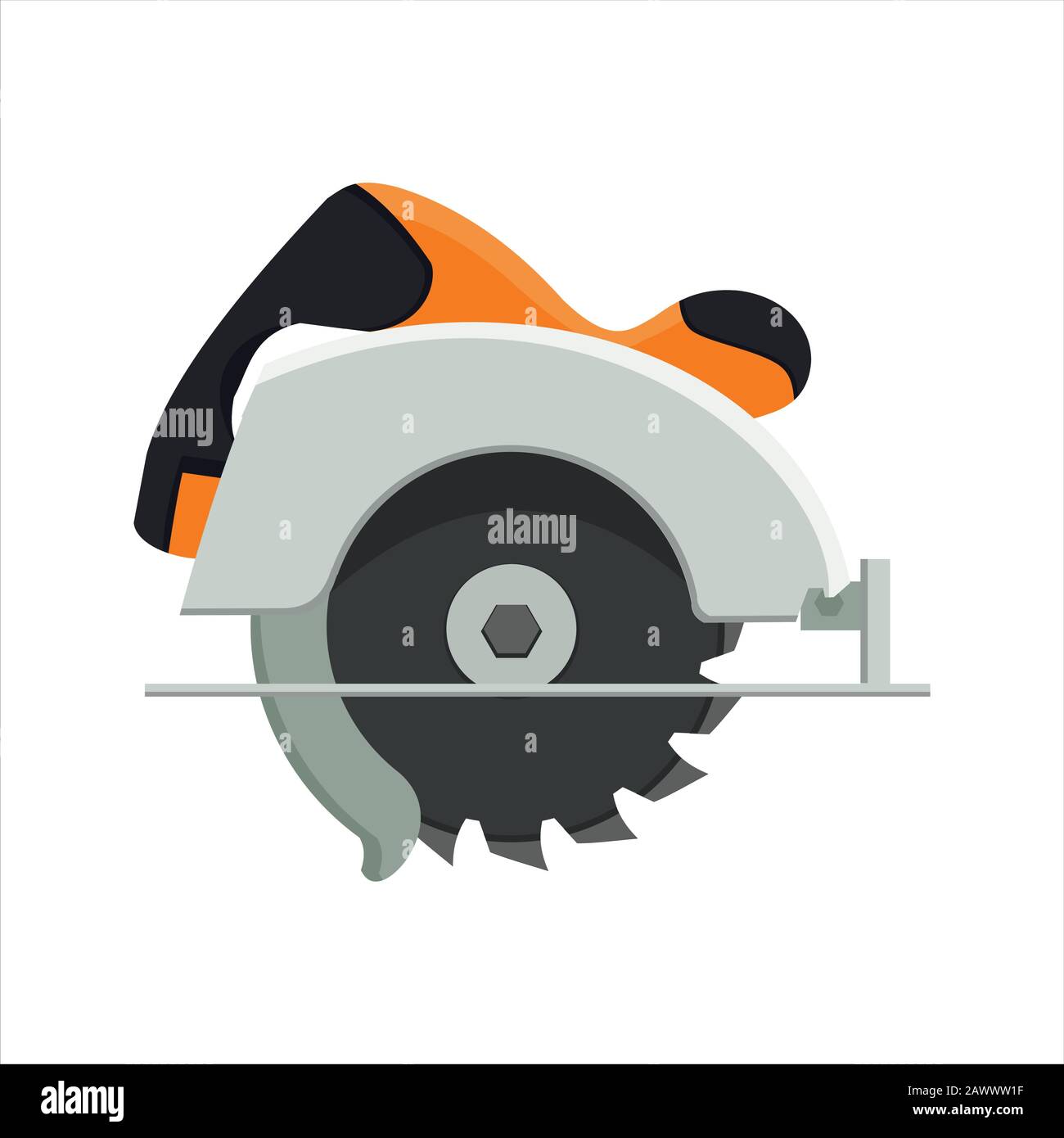 Conception vectorielle de scie circulaire manuelle Illustration de Vecteur