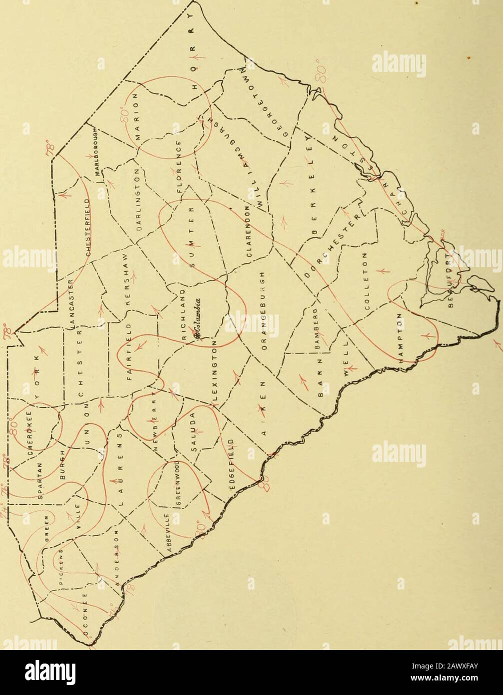 Donnees Climatologiques Caroline Du Sud Raigeigh N C Weathep Eureau Office 25 Aout 1904 Se O 2 An W H Lt H C Bobssis Ua Hi Y Iihm M Imatk Et Kol Soi Til