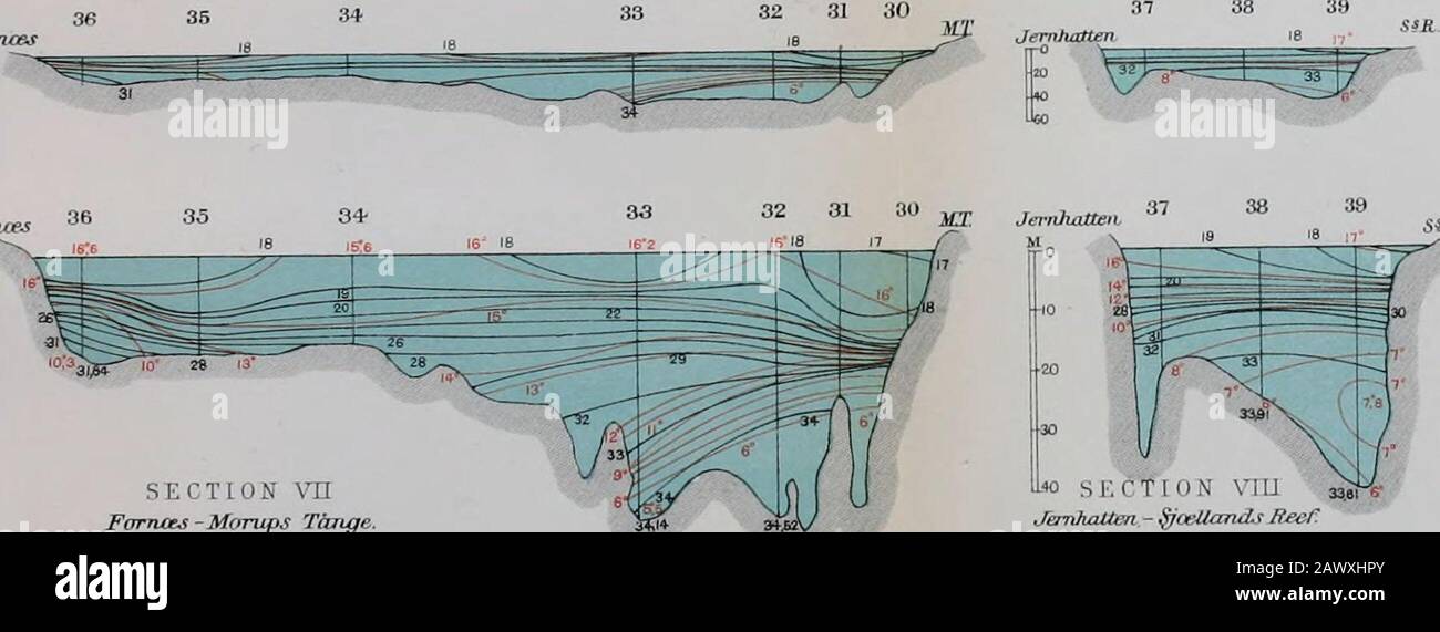 Magazine géographique écossais . 26 27 ^tcUiufet 1 ^ RT^-= =-==5^ ^ 9 - ^ ^ ^ST 32 r i ^s^zm^^^ ^ 1.0, ^l ^-^^^^^ ^^ 7 ^ -T?^^^^- y SECTION VI 32.83  - 5j^i=^7^ feso Fredristayrerv. Section vn Famtej-Morups Tange. 14- 0,7u/y. J«77 iii4o SF.ction vm astres- Jemhauen - ^oeUantZs Beef.15 juillet 1877. Banque D'Images