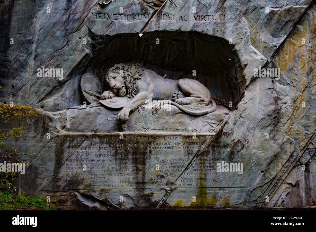 Monument Du Lion De Lucerne Banque D'Images