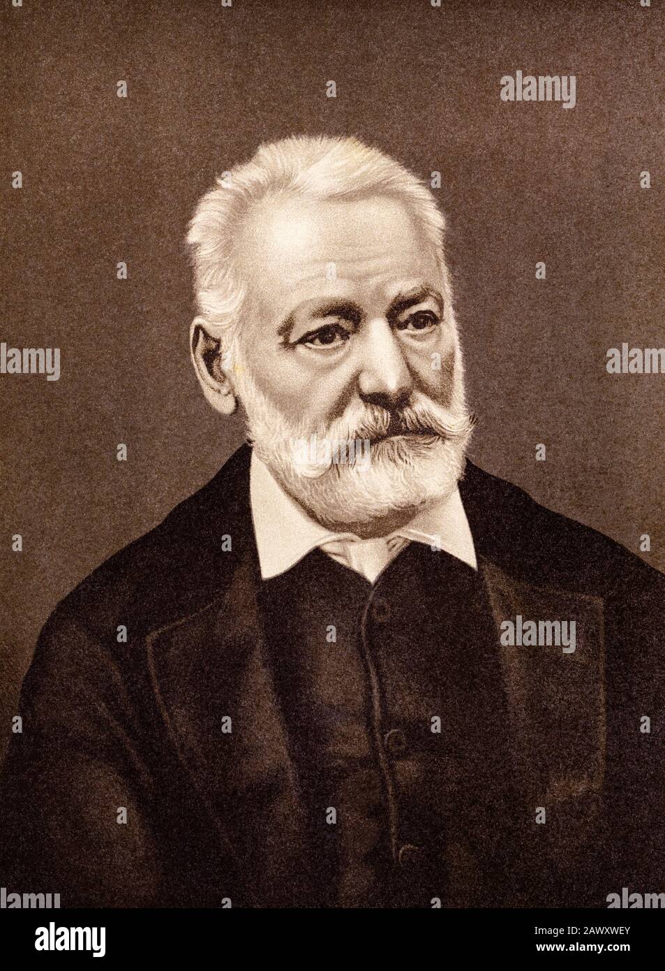 Victor Marie Hugo (Besançon, 26 Février 1802 - Paris, 22 Mai 1885). Il était poète, dramaturge et romancier français Banque D'Images