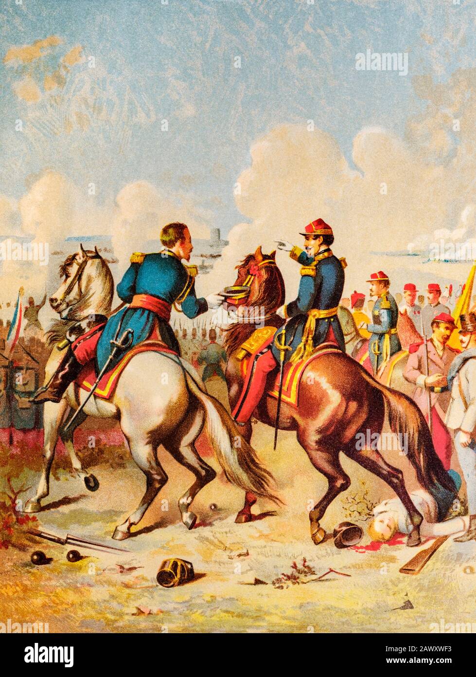 La bataille de Solferino a eu lieu le 24 juin 1859, dans la ville de Solferino en Italie. L'armée autrichienne, sous le commandement de Francisco José I. Banque D'Images