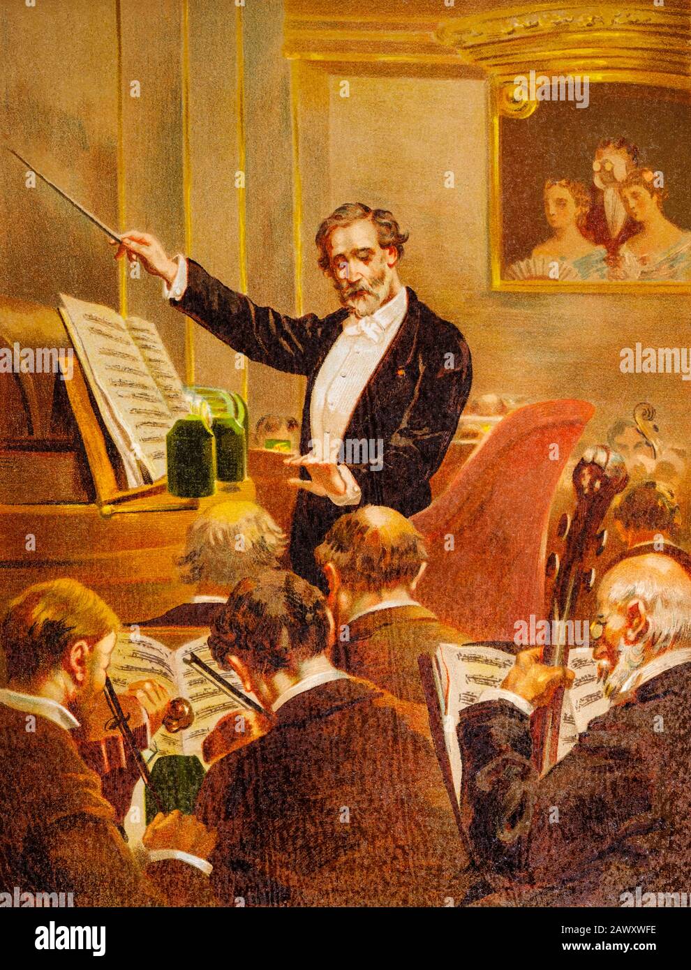 Giuseppe Fortunino Francesco Verdi (le Roncole, Busseto, Italie, 10 octobre 1813-Milan, 27 janvier 1901) est un compositeur d'opéra italien du XIXe siècle Banque D'Images