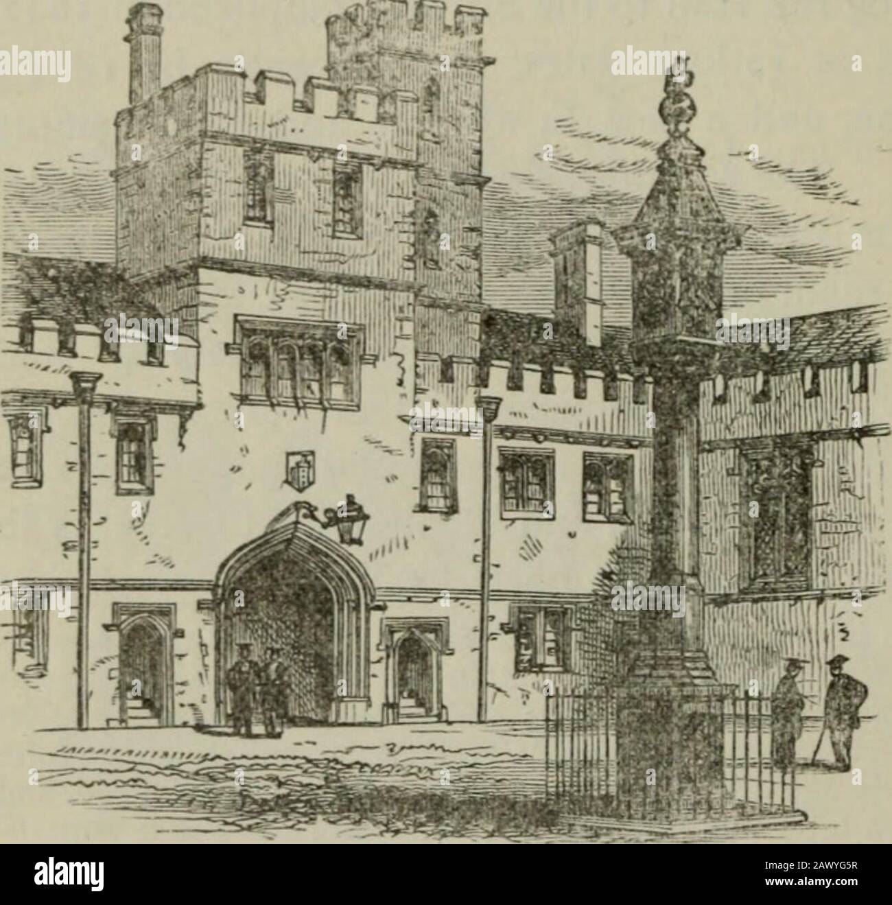 Le guide d'Oxford d'Alden : avec une annexe intitulée 'Old Oxford', et une nouvelle carte . ont été afterwaidsajouté. Bps. Wilberforce et Hampden étaient également membres de ce collège. Presque en face d'Oriel est une voûte plantaire flanquée de colonnes doriques fluées, appelée Canterbury Gate, Il a été construit par Wyatt en 1778, 52 Aldens Oxford Guide. Et forme l'entrée à l'un des petits quadrangles de Christchurch, nommé Canterbury Quad. (Voir page 67) d'une collégiequi se tenait sur son site, fondée 1363, dont Wycliffe(voir nos 14, 20, 26, 60) était le premier gardien, et Sir Thomas Morea étudiant. Près de la passerelle est Banque D'Images
