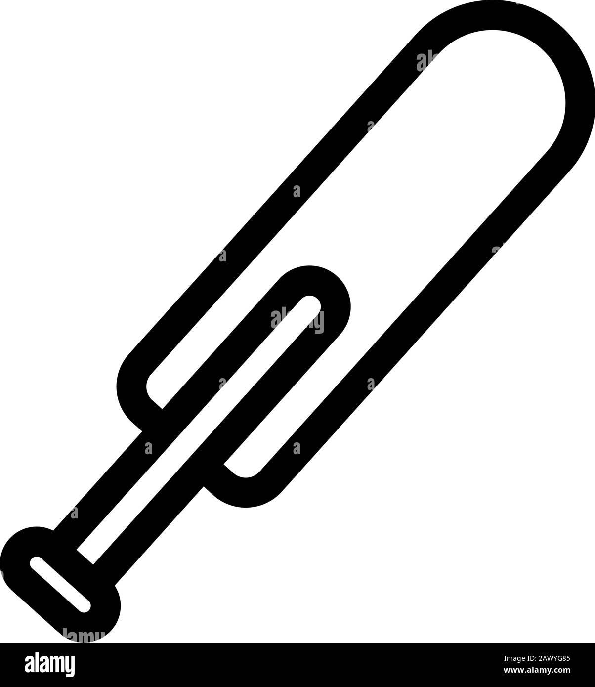 Vecteur d'icône de batte de cricket. Illustration du symbole de contour isolé Illustration de Vecteur