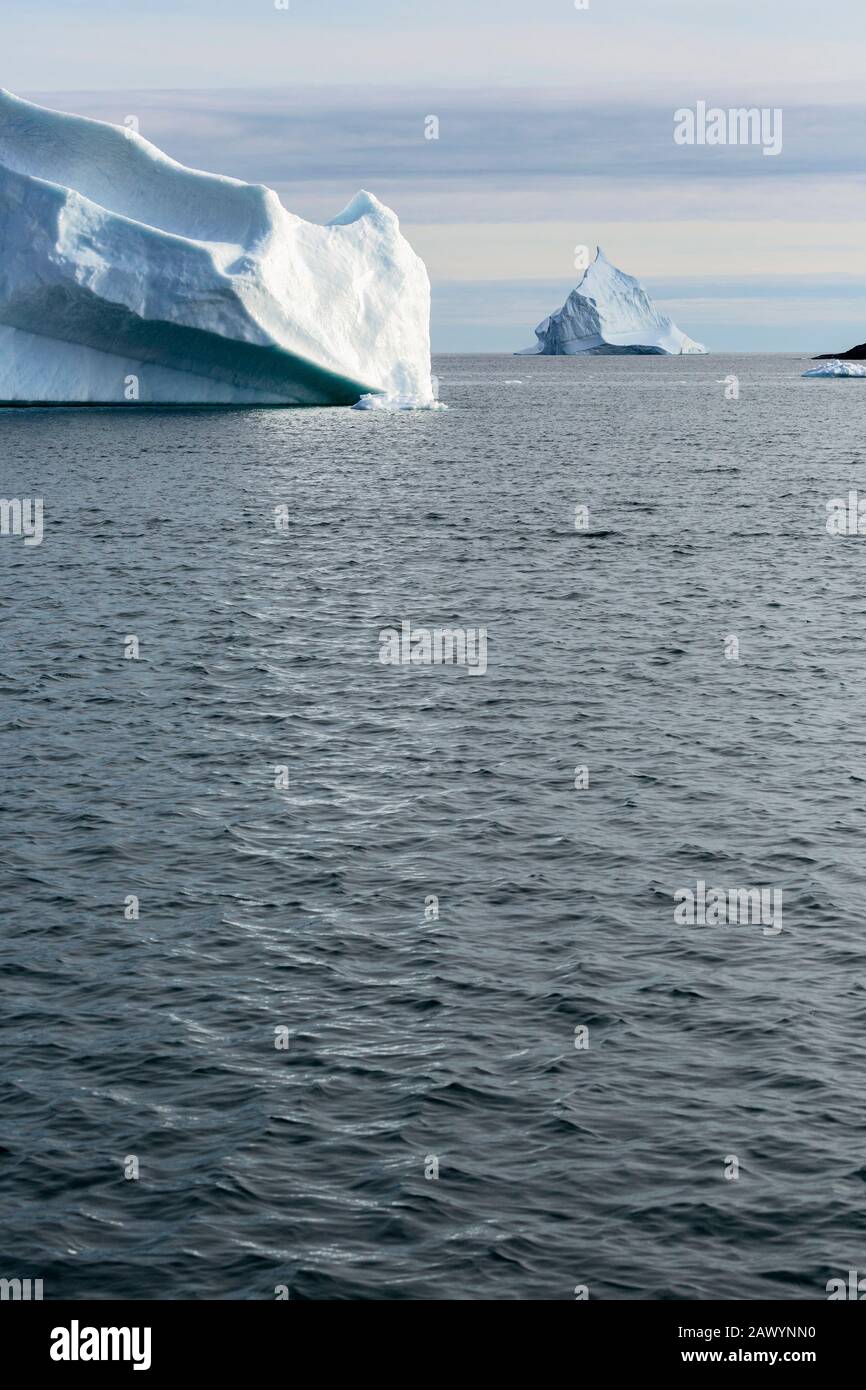 Icebergs Au-Dessus De L'Océan Atlantique Groenland Banque D'Images