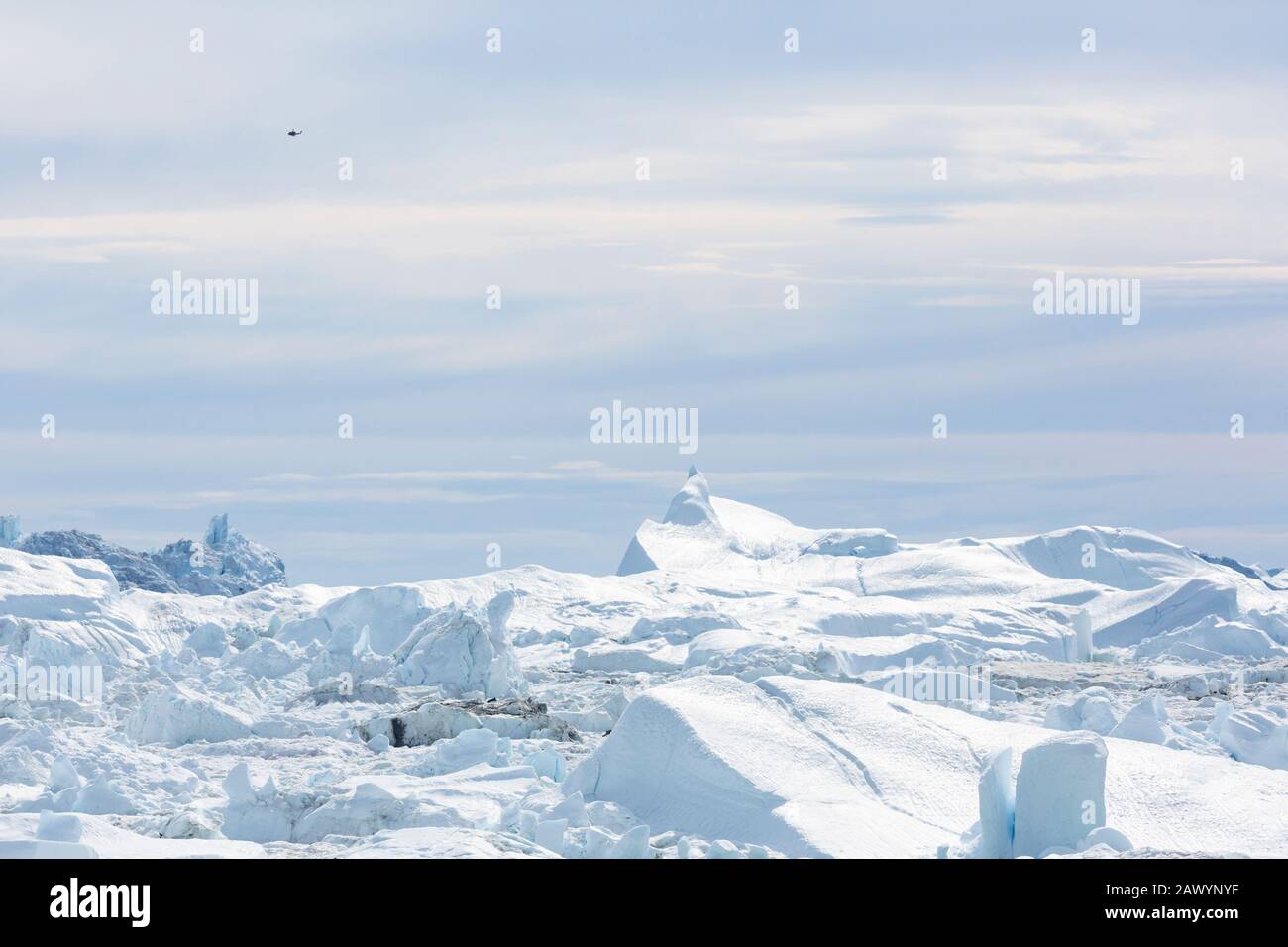 Glacier ensoleillé de fusion Océan Atlantique Groenland Banque D'Images