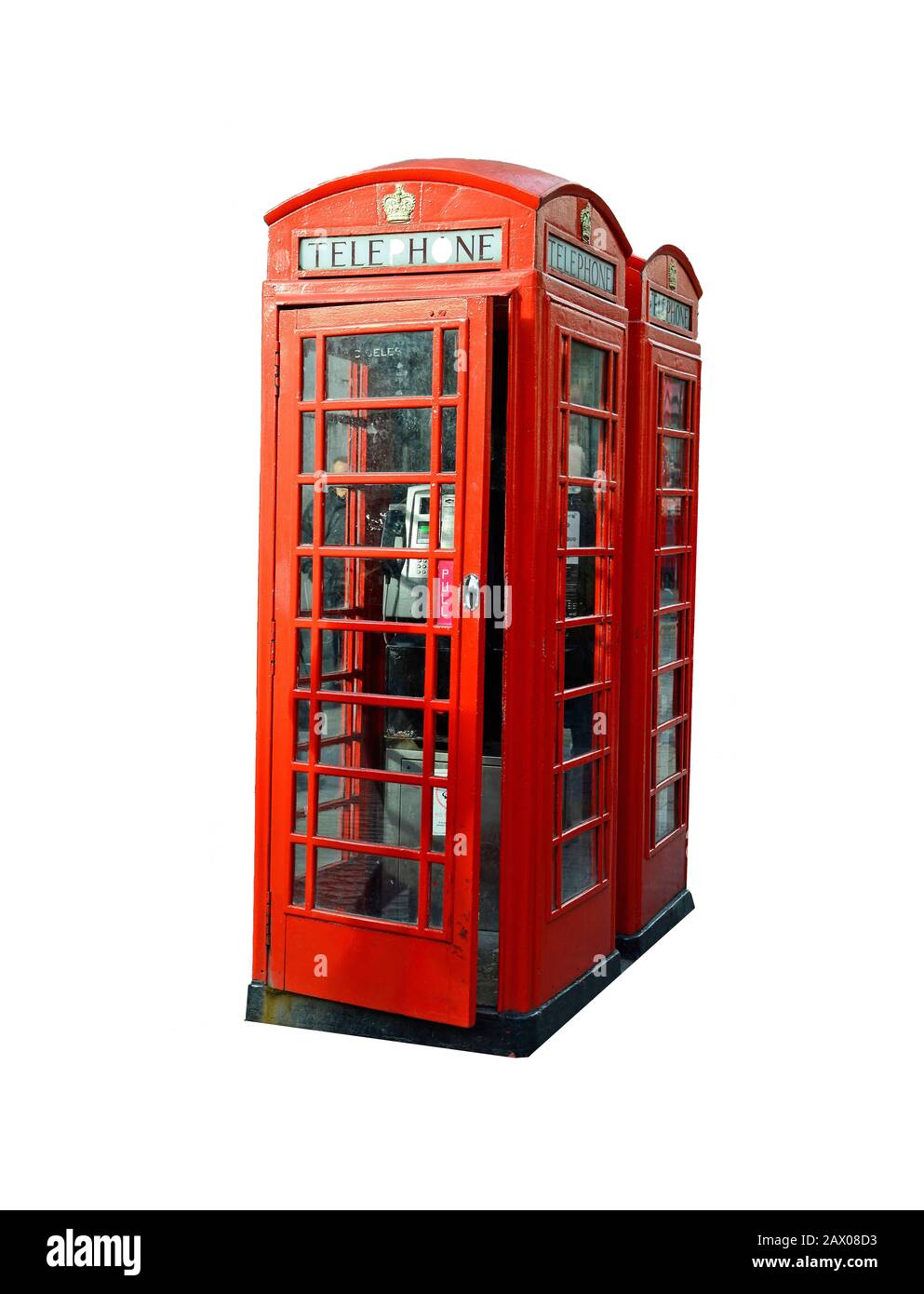 Londres, Royaume-Uni - 15 janvier 2016 : téléphone public traditionnel Banque D'Images