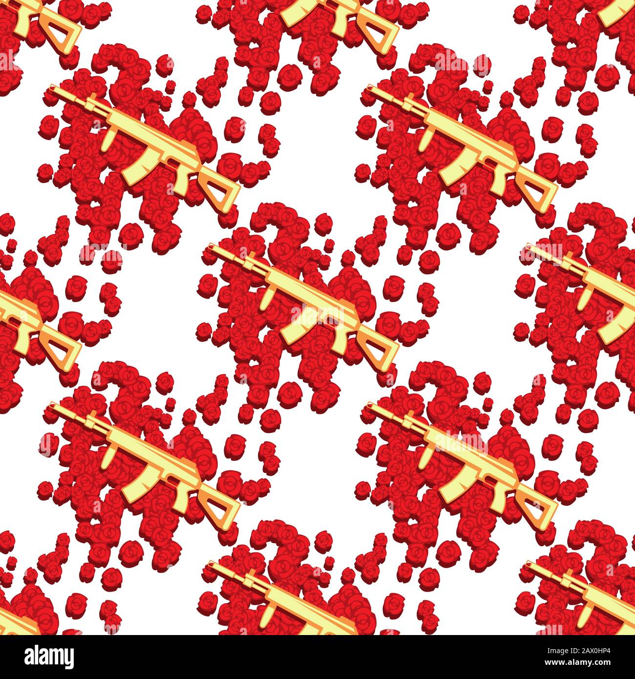 un modèle sans couture de fleurs se trouve sur le dessus des roses sur un fond blanc. Image vectorielle Illustration de Vecteur