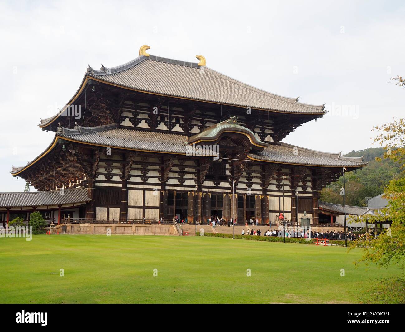 Nara, Japon - 15 octobre 2018 : Grande salle de Bouddha (Daibutsuden) de Tōdai-ji (Grand temple oriental), un complexe de temple bouddhiste dans la ville de Nara, Japon. Banque D'Images