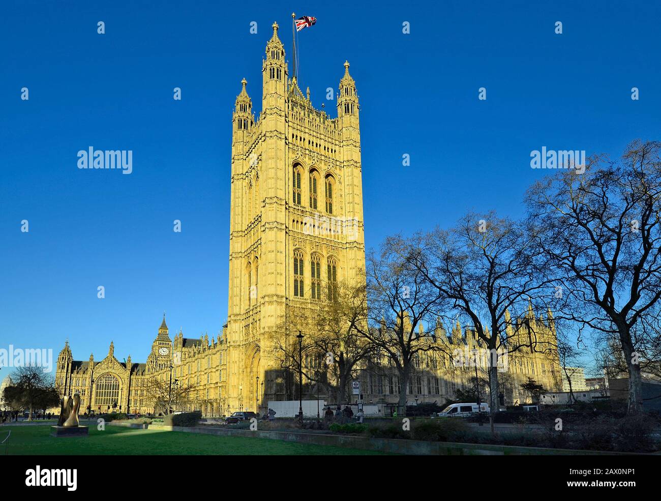 Grande-Bretagne, Londres, Chambres Du Parlement Et Big Ben Banque D'Images