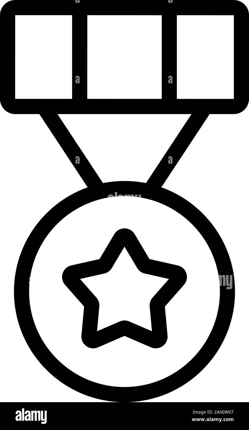 Vecteur Icône Médaille De L'Armée. Illustration du symbole de contour isolé Illustration de Vecteur