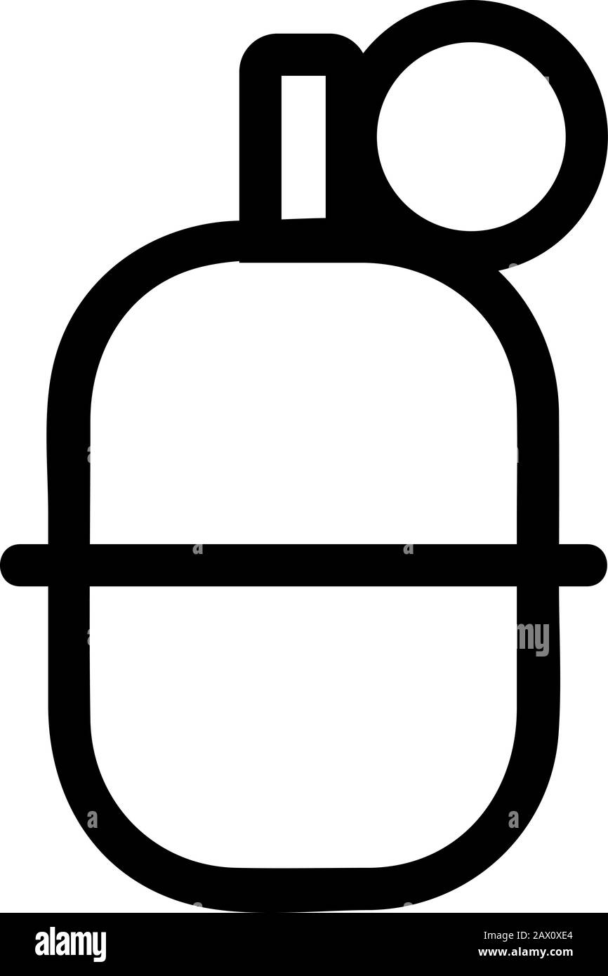 Vecteur d'icône de grenade militaire. Illustration du symbole de contour isolé Illustration de Vecteur