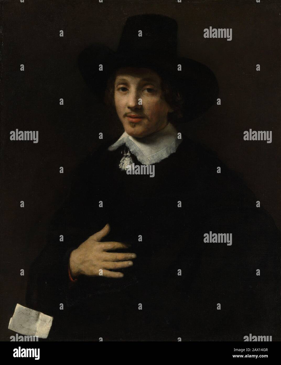 Portrait d'un homme (autoportrait?), 1653 ou 1655. Banque D'Images