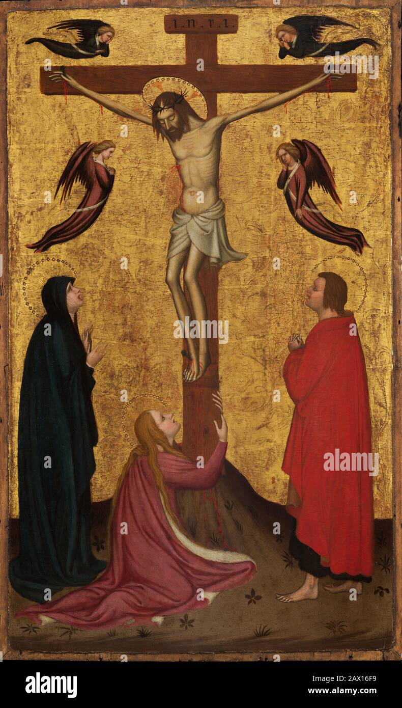 La Crucifixion, CA. 1400. Banque D'Images