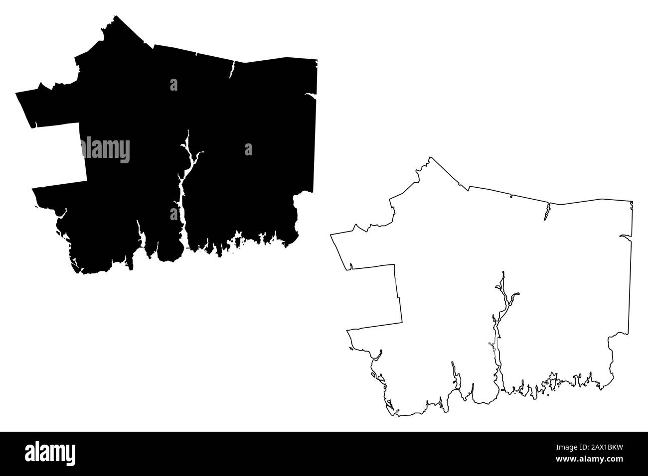 New London County, Connecticut (comté des États-Unis, États-Unis d'Amérique, États-Unis, États-Unis, États-Unis) illustration vectorielle de carte, esquisse de griffonnage Nouvelle carte de Londres Illustration de Vecteur