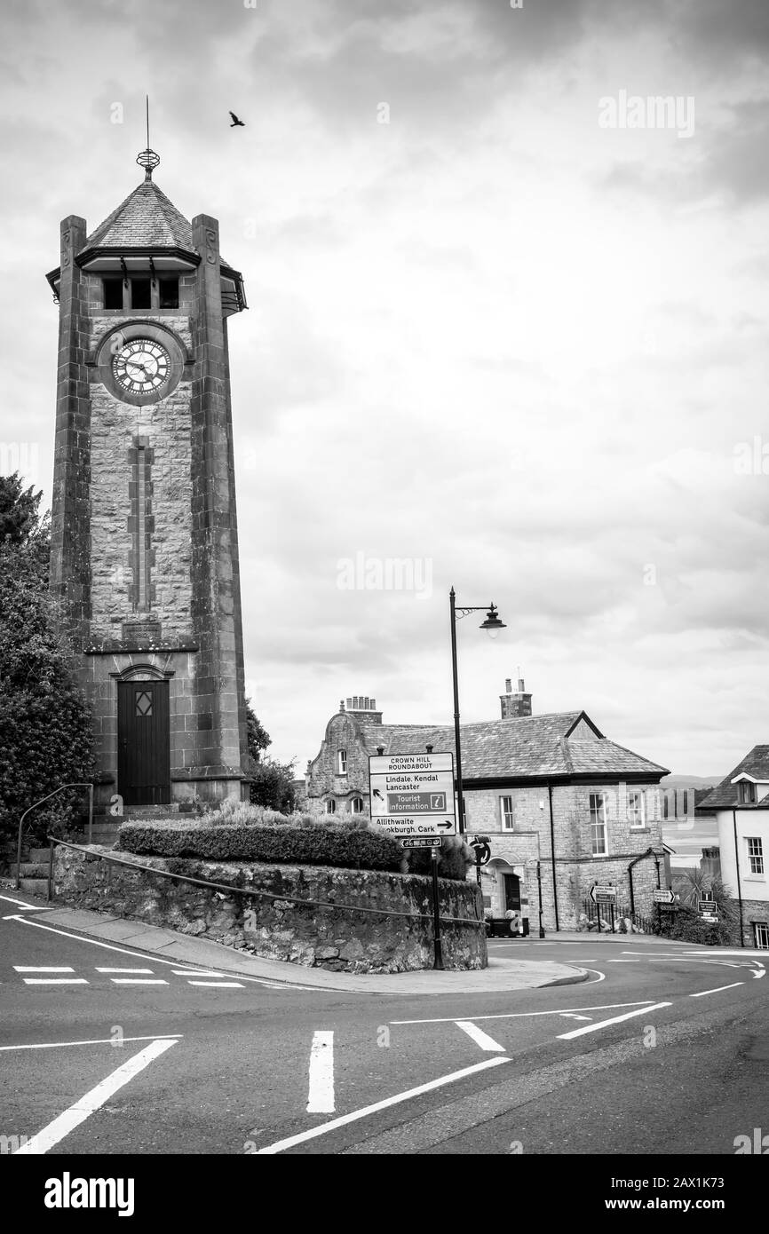 La tour de l'horloge de grange over Sands, Cumbria, Royaume-Uni Banque D'Images