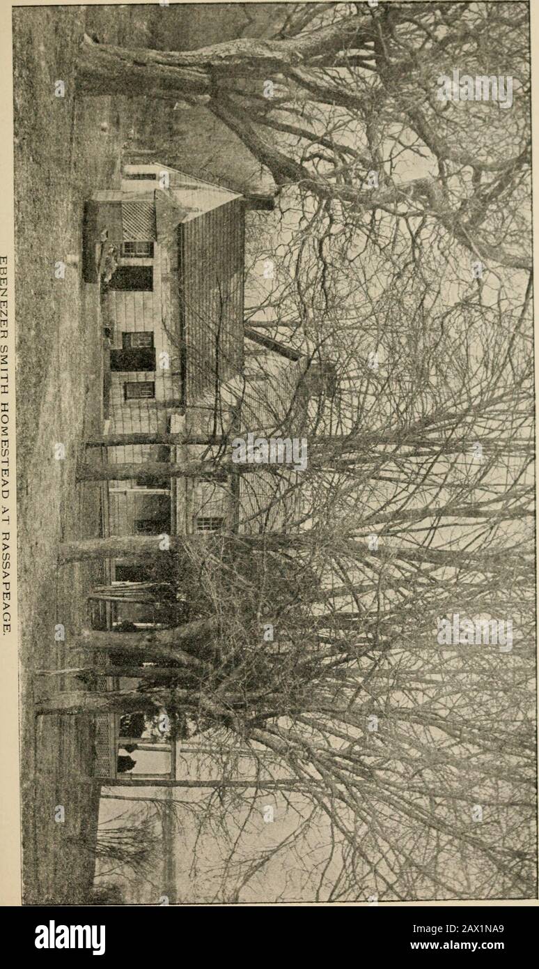 Documents de la ville de Smithtown, long Island, N.Y[ressource électronique] : avec d'autres documents anciens de valeur historique . Ebenezer SMITH, 81 Ans. REGISTRES DE LA VILLE DE SMITHTOWN. 307 de la terre à ledit Ebenezer Smith, à droite du père hisdit Richard Smith décédé, étant la troisième partie, étant la troisième partie orientale d'un vérifilot de terres situées sur les plaines de Rockconkomey, étant le numéro sept, Et étant cent quatorze tiges perdant par la route du pays sur une pente pendant que la route tourne, et est bornée comme foUoweth, au nord par la route saidCountry, de là Banque D'Images