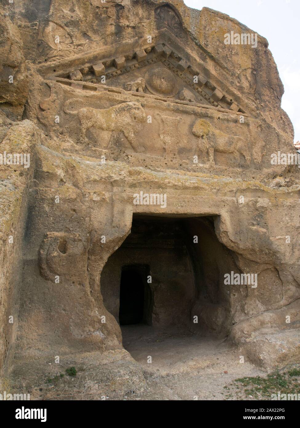 Tombeau Du Lion À Kumbet Dans La Vallée De Phigia, Eskisehir, Turquie Banque D'Images