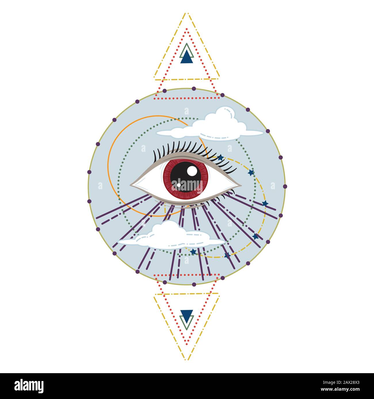 Illustration vectorielle d'un occulte Ou d'un œil masonique Illustration de Vecteur
