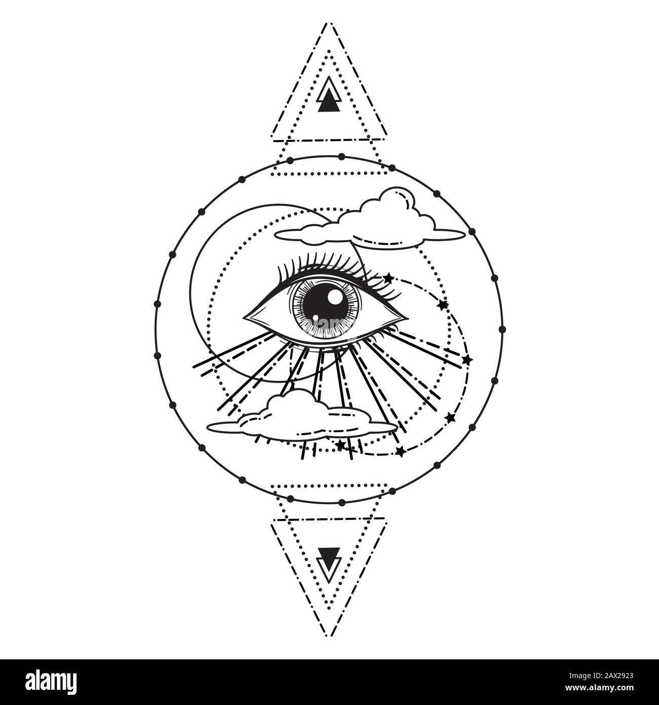 Illustration vectorielle d'un occulte Ou d'un œil masonique Illustration de Vecteur