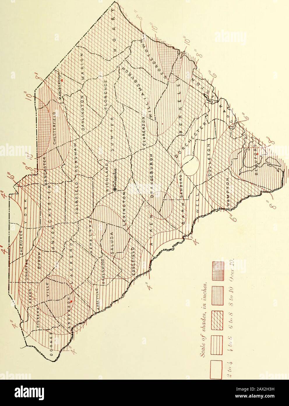 Données Climatologiques, Caroline Du Sud . &lt;4 o 35 t-s o OH H H OH. CLIIMATE ET CULTURES: SECTION SUD CAKOLINA. Juin 1901. PRÉCIPITATIONS QUOTIDIENNES POUR LA CAROLINE DU SUD, JTJNE , 1901. Stations. Jour du mois. 1 I 2 3 4 5 6 7 8 9 10 II 12 13 14 15 16 17 18 19 20 21 22 23 24 25 26 27 28 29 30 31 .40 •95 .82 954^051^59 •23 2. 12 .66 . 22.09 •55•27 .01 T.2.601.06 .25 2.75.60.05 3^50.02 2.202.06 3. II • 15 1.302.07 •131.90 •38 1.022.701.51.012-59 2. 252. 22.46•431.90 •351.722.60 i.56 1.301.06I. 201.78 .25.02 .602.65 .13.32.35.04.03 1.042.01.22.04.45 .20 •25 • 50 159 •34•35?•I5 •05•15 .28 TV .19•37 T.T. .05 Banque D'Images