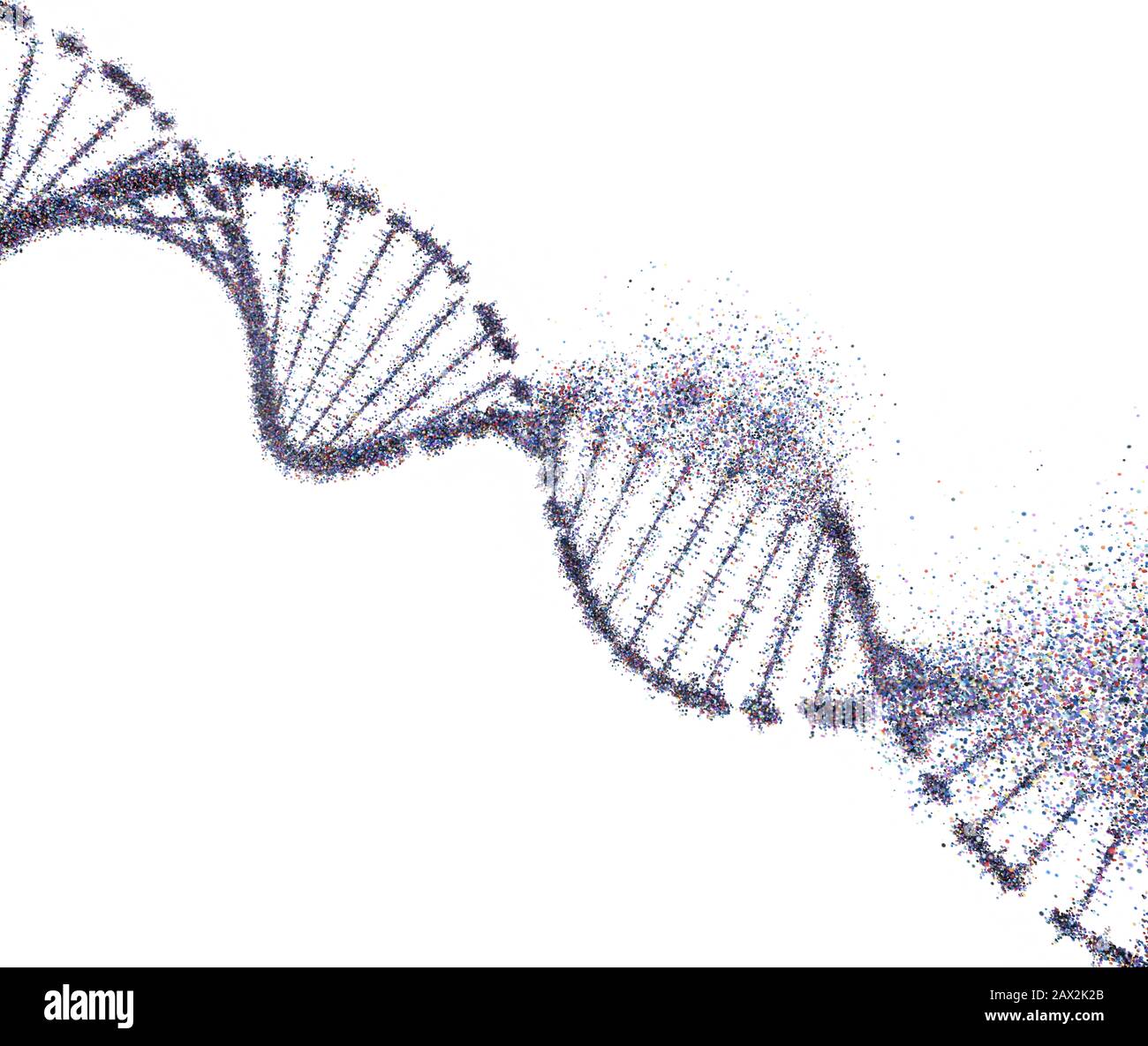 Molécule d'ADN coloré. Structure du code génétique. Syndrome génétique et maladie génétique, 3D illustration de la science concept. Banque D'Images