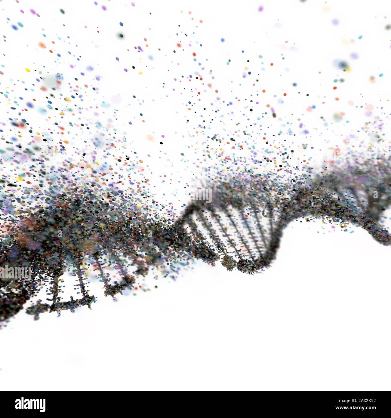 Molécule d'ADN coloré. Structure du code génétique. Syndrome génétique et maladie génétique, 3D illustration de la science concept. Banque D'Images