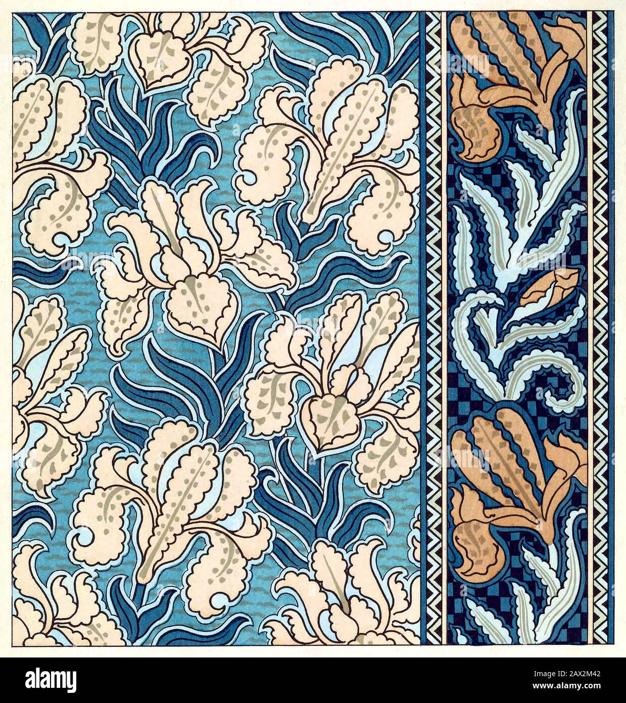 Motif Art nouveau d'Eugene Grasset Banque D'Images