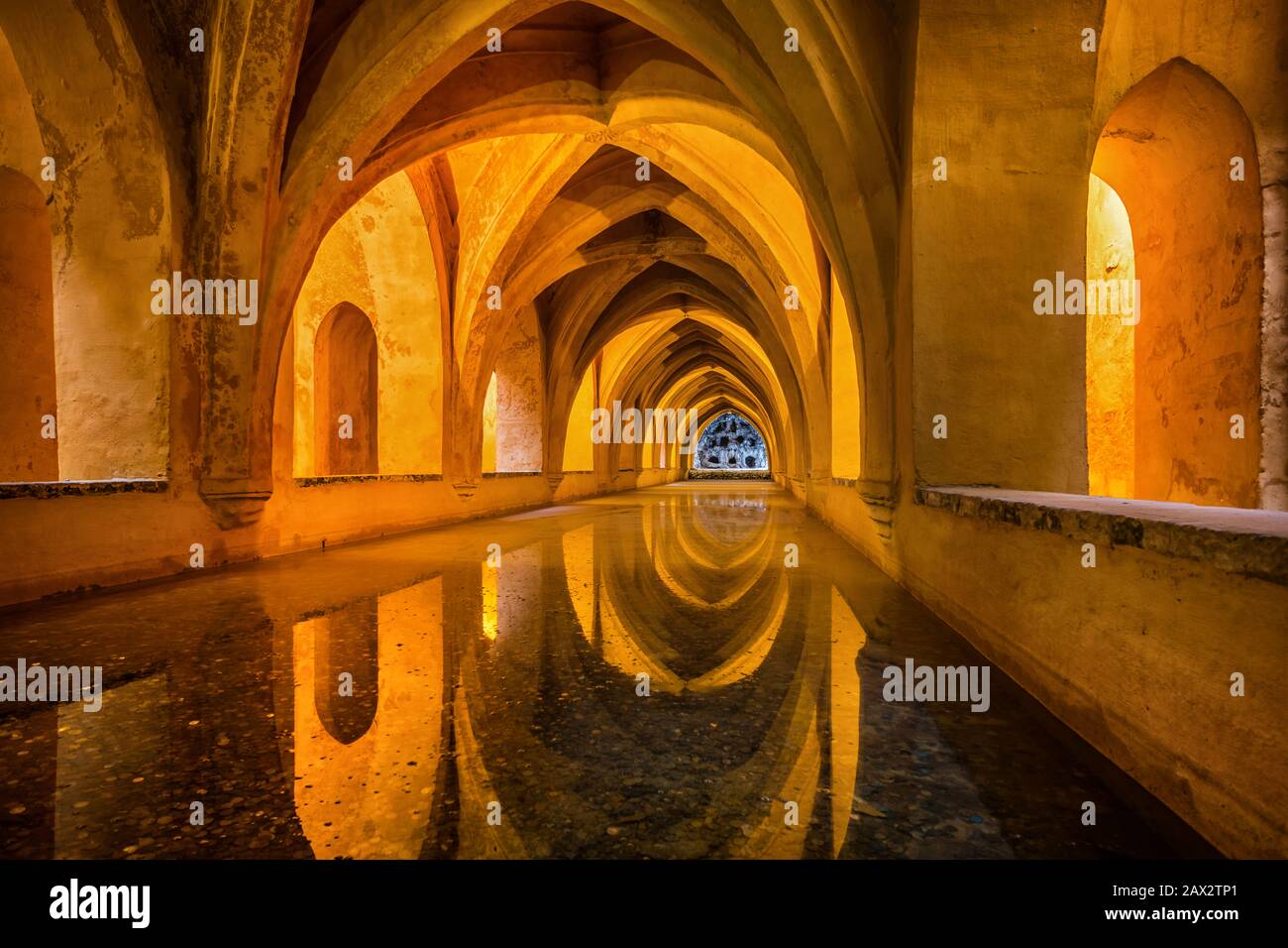 Bains de Dona Maria Padilla au Royal à Alcazar, Séville, Andalousie, Espagne. Banque D'Images