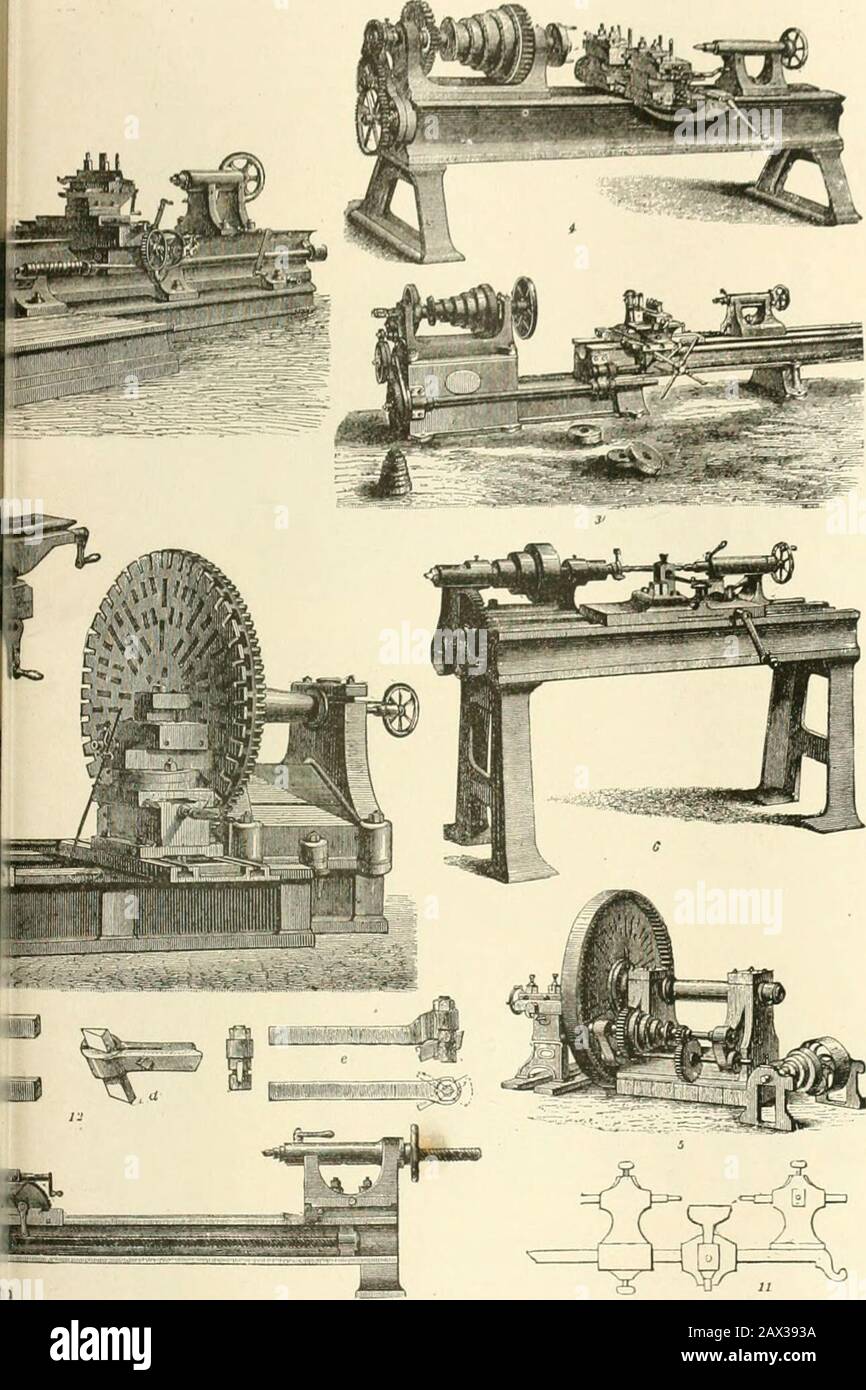 L'encyclopédie militaire de Farrow : un dictionnaire de connaissances militaires . aEAIiNO, IjATHE. Etc. 1. Focit-latliP. 2. Vis-iUttiiiK Dans. 3. Broche de tour. 4. Lathe avec deux drillspivot-lathe. 1^. Outils pour la fabrication de semi-métaux en bois. 13. Copyinj ; banc de tournage. 11. Outils de la spatule. 15VI-494.. /er-lalhe. 0. Petit port électrique. 7. Wheol-ladie. 8,0. Traversez le sujiport. 10. Slimlle-tour. 11. Bijoutiers m UlTHE. 179 LATHE. Wlicii l'œuvre est liglit ou fine, le cordon licinii; u(-tiilicd au miilillo de l'Htriiii;, anil tlic liow fiis-tcni&lt;i lo le ccilini; liy son &lt;ciitcr. Ilic iiiIviimIiil^c ofth Banque D'Images