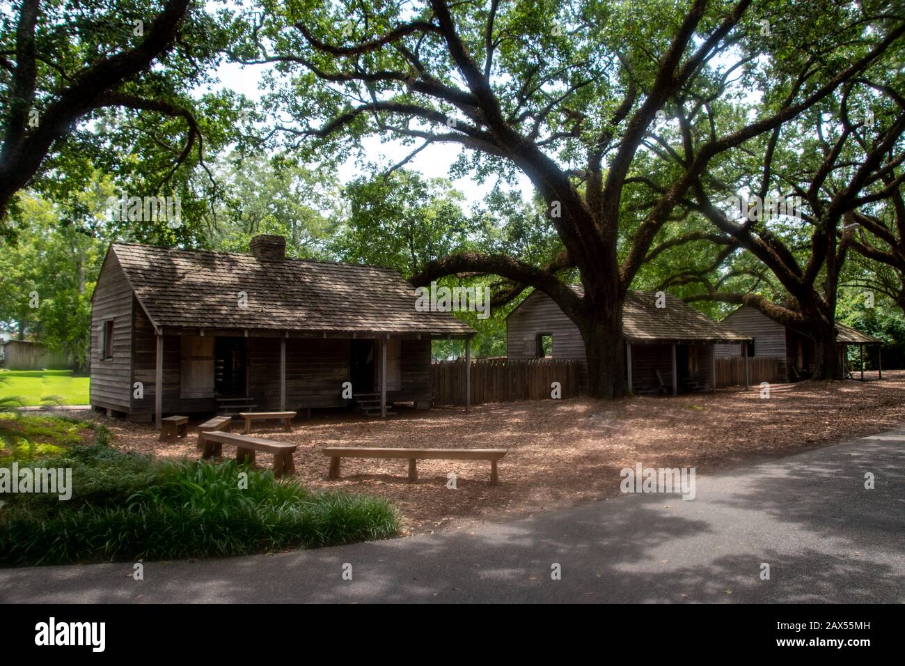 Les quartiers esclaves de la plantation Oak Alley à Vacherie, en Louisiane Banque D'Images