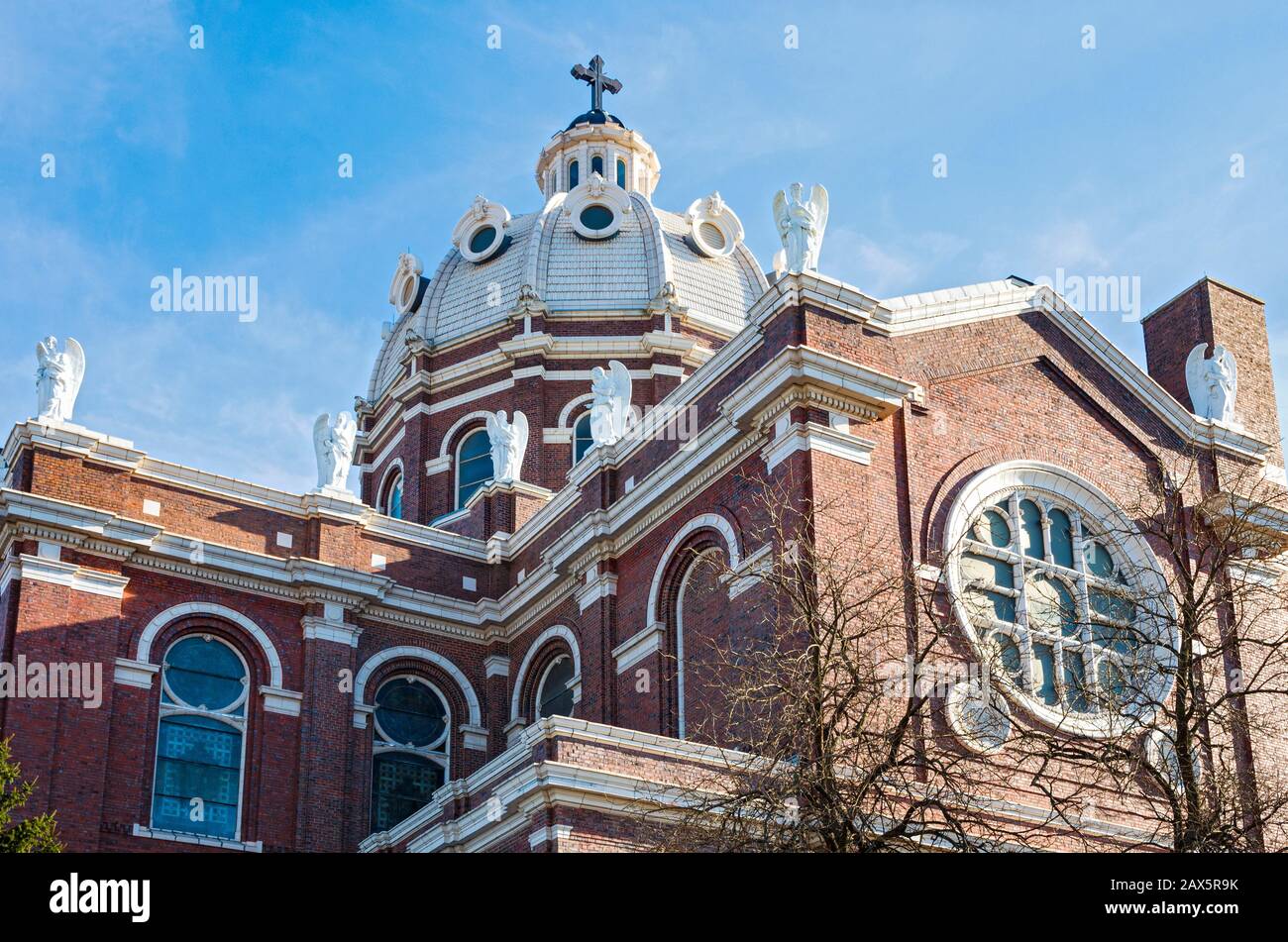 site touristique de l'église de style renaissance architecture dans le quartier bucktown de chicago illinois Banque D'Images