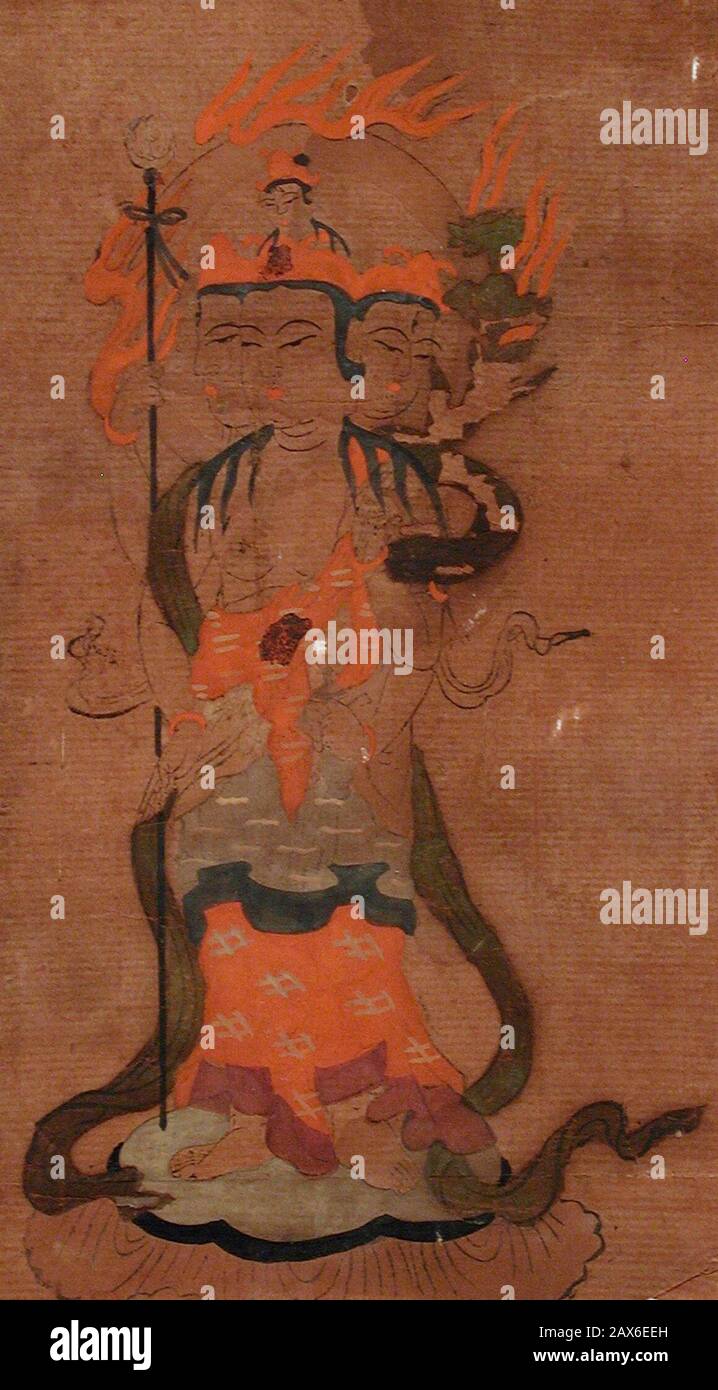 "Déité Bouddhiste Bonten ; Anglais : japon, 19e siècle Imprime sur du papier d'impression et de l'image coloriée : 13 1/16 x 6 11/16 in. (33,1 x 17,0 cm) ; Papier : 13 1/16 x 6 11/16 in. (33,1 x 17,0 cm Don de Richard C. Scott (M.77.98.1) ; l'Art Japonais date du 19ème siècle QS:P571, +1850-00-00T00:00:00Z/7 ; ' Banque D'Images