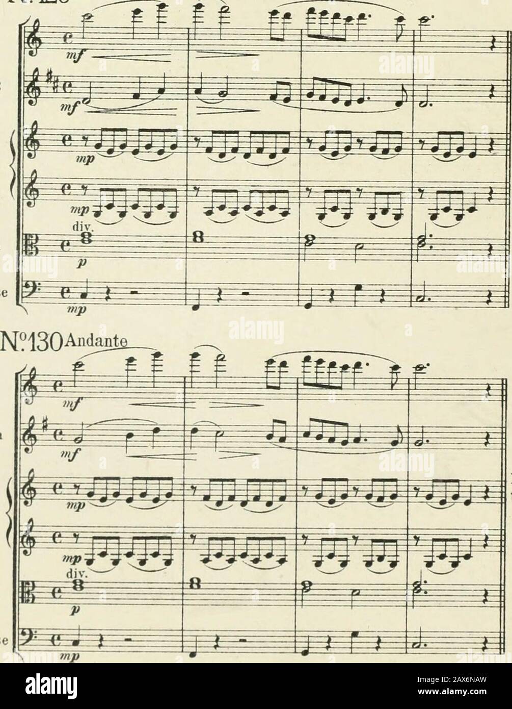 Instrumentationsbeispiele; ein Vorspiel-Stoff für den Unterricht in der Instrumentation, dans vier Abschnitten und einem Anhang . M129Aiidante Flöte Clar.inB Violine n. Bässe FlöteEngl. Hörn I. ViolinoU. BratschenCelli If Bässe Hörn in der höheren,Fagottin der tieferen Oktave.Das Beispiel ist auch in fol-genre Form vorzuspielen:Hörn eine Oktave tiefer,Fag.eine Oktave höher. Der romantische Reiz geht in dieserzweiten Fassung natürlichverloren. Clarinette zwei Oktaventifer als die Flöte. Engl.Hörn zwei Okaventiefer als die Fl Banque D'Images