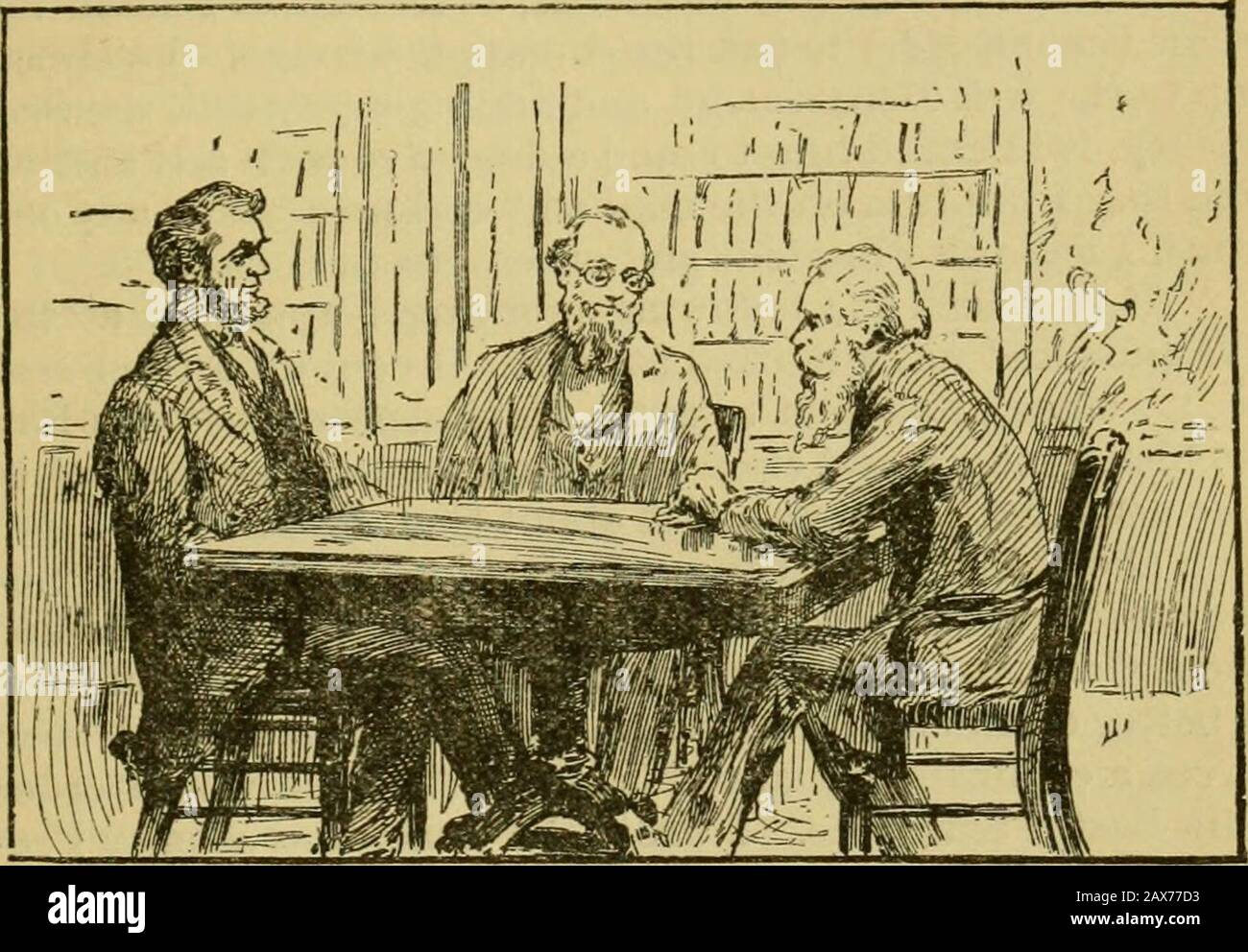 L'histoire de l'oncle Daniel de 'Tom' Anderson et vingt grandes batailles . nt de la Confédération du Sud et d'autres missions de paix; mais, a dit-il, c'était le même genre d'opaix que les Copperheads prêchent, sous les instructions de Richmond et les agents rebelles dans Can-ada, depuis trois ans. Après le petit déjeuner, nous sommes retournés à son bureau. Il a instructionné son concasseur qu'il ne pouvait voir personne pour le présent. Beingloassise, il a attiré le papier que je lui avais donné de sa poche latérale et a commencé à lire. Très bientôt, il a fait preuve de peu d'excitation, a sonné et a envoyé le secrétaire à la guerre, qui bientôt c Banque D'Images