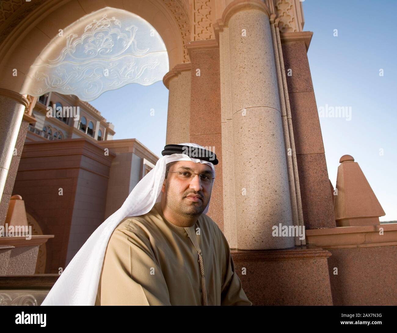 Sultan Ahmed Al Jaber , PDG de Masdar, à l'Emirates Palace Hotel à Abu Dhabi, aux Émirats arabes Unis. Banque D'Images