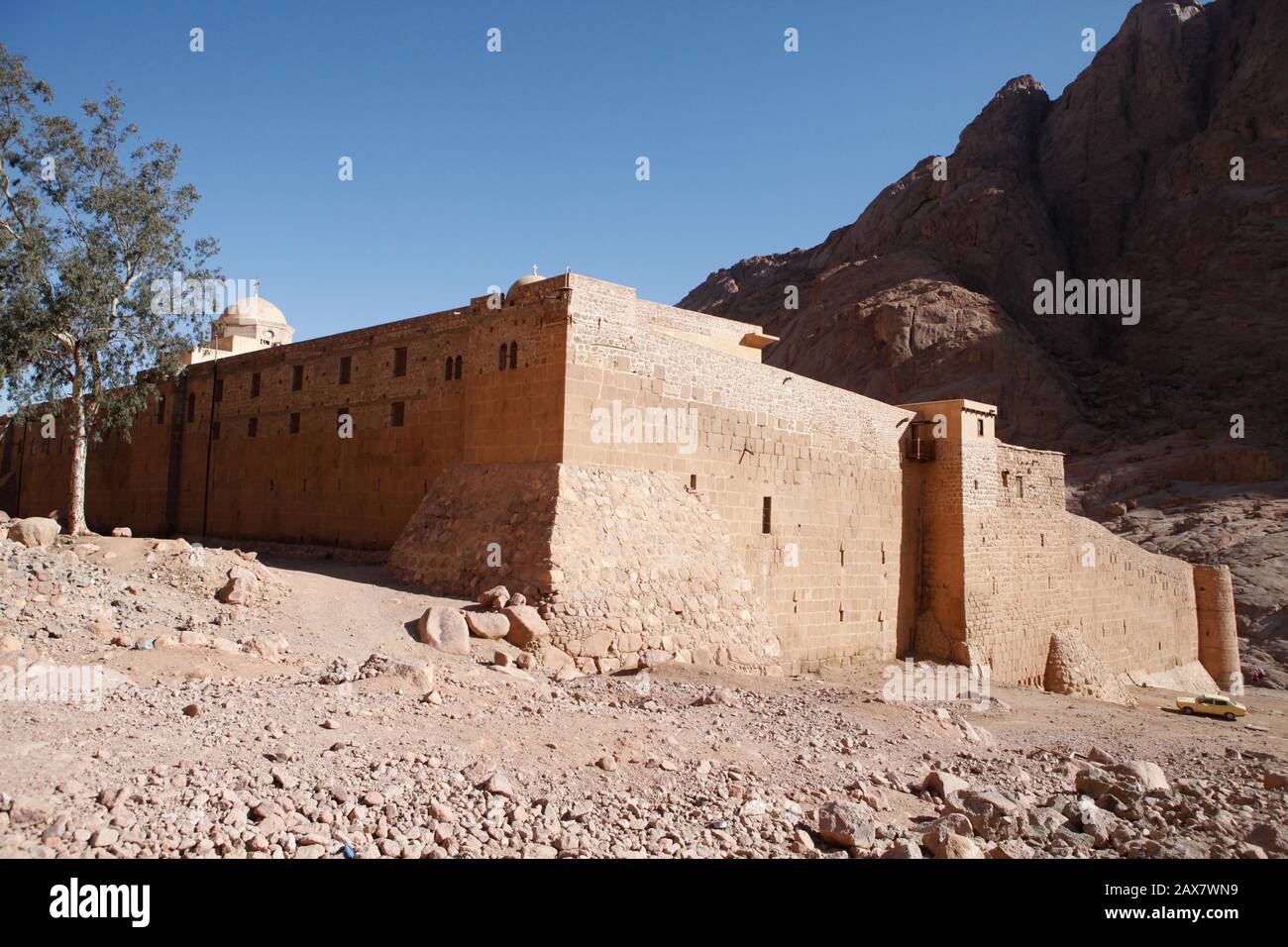 Le monastère de St. Katherine est situé à l'ombre du mont. Sinaï. Banque D'Images