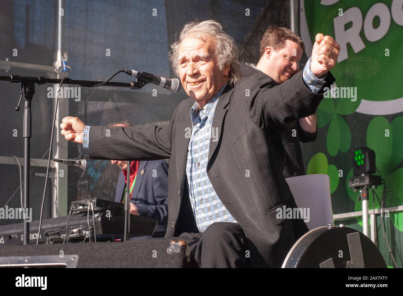 Birmingham, Royaume-Uni. 17 Mars 2019. Finbar Furey se produit à la parade de la Saint-Patrick à Digbeth. © Ken Harrison Banque D'Images