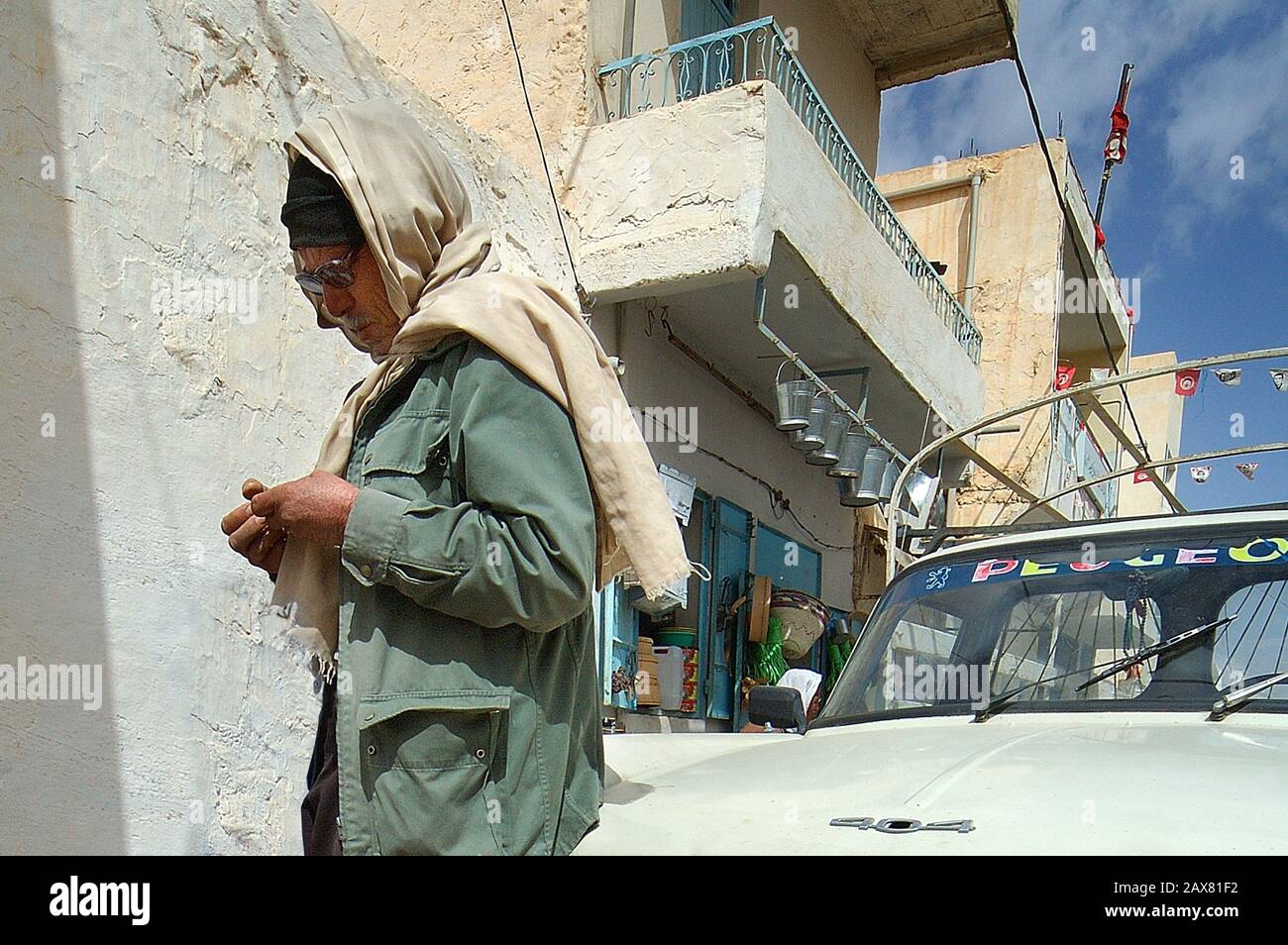 Une scène de rue, Tunisie. Banque D'Images