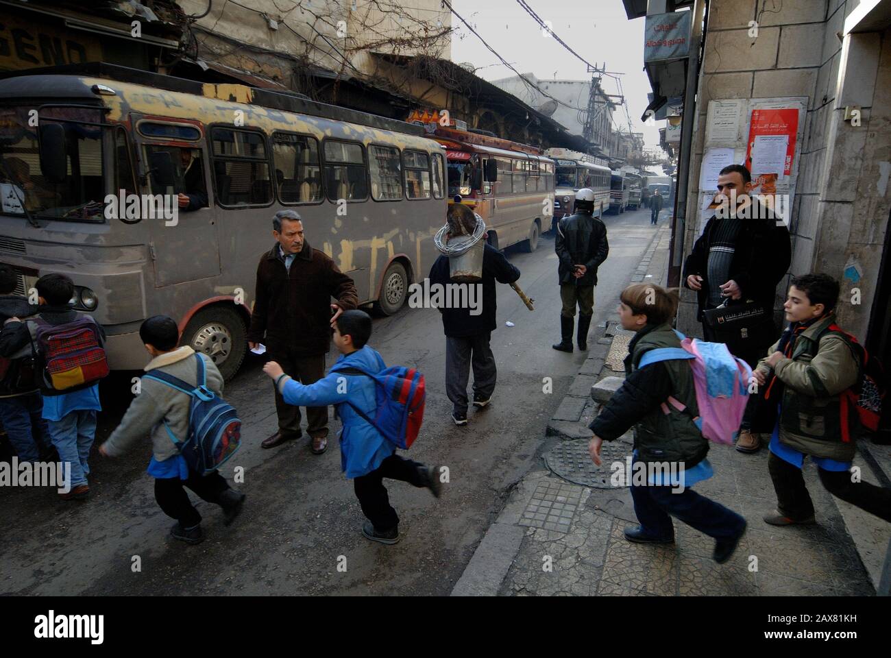 Enfants Scolaires, Damas, Syrie. Banque D'Images