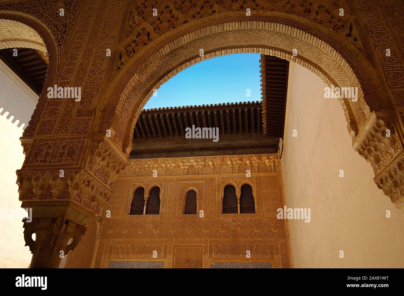 Fachada de Comares dans l'Alhambra, Grenade, Espagne. Banque D'Images