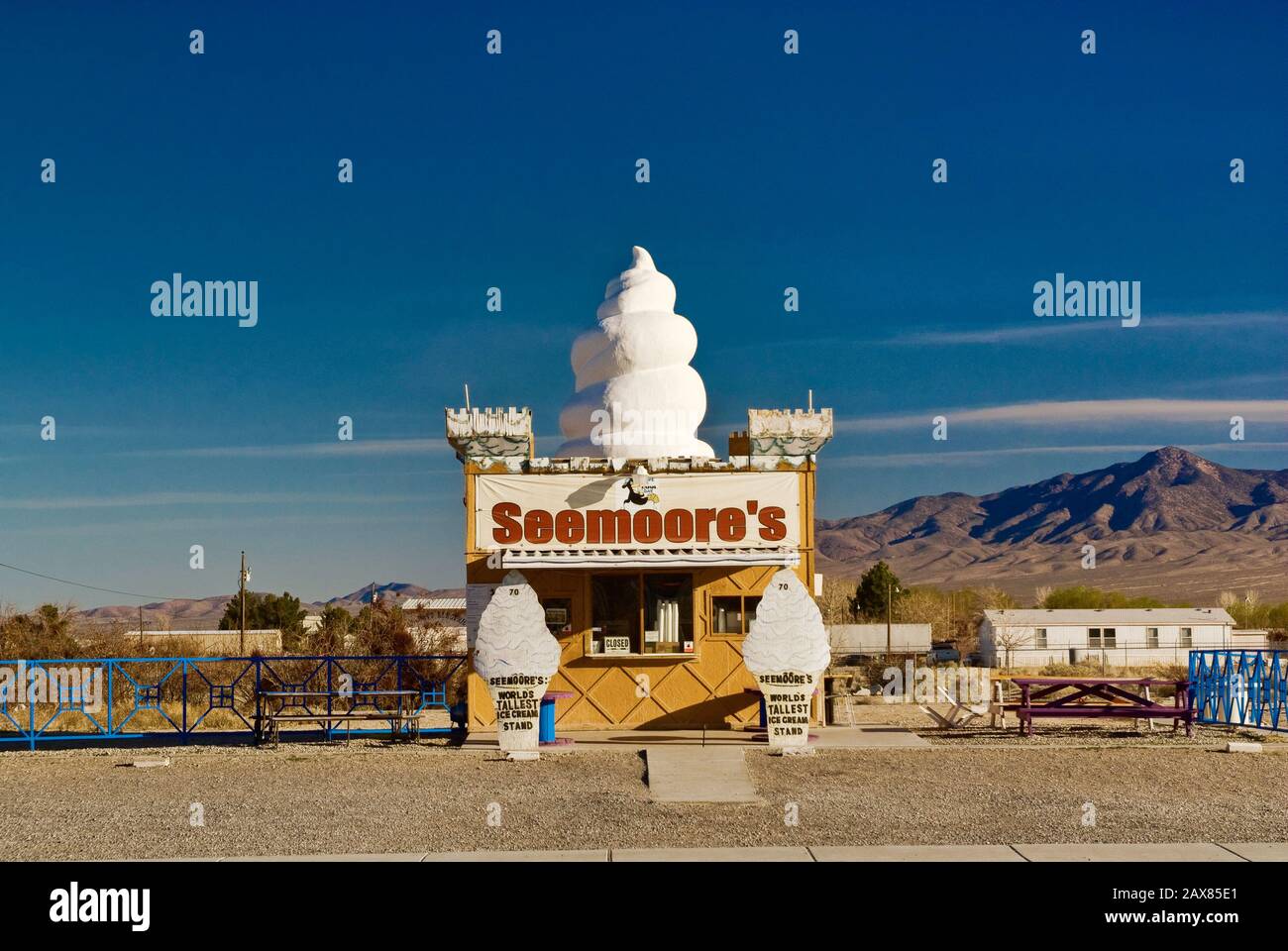 La crème glacée la plus haute au monde se trouve à Pahrump, près de Death Valley, Nevada, États-Unis Banque D'Images