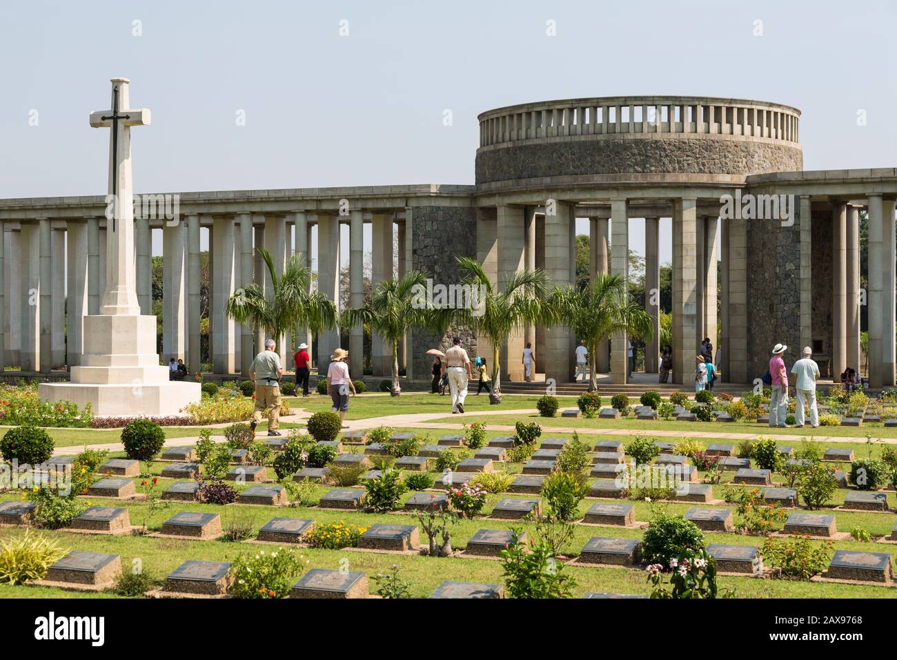 Cimetière de guerre de Taukkyan près de Yangon, au Myanmar Banque D'Images