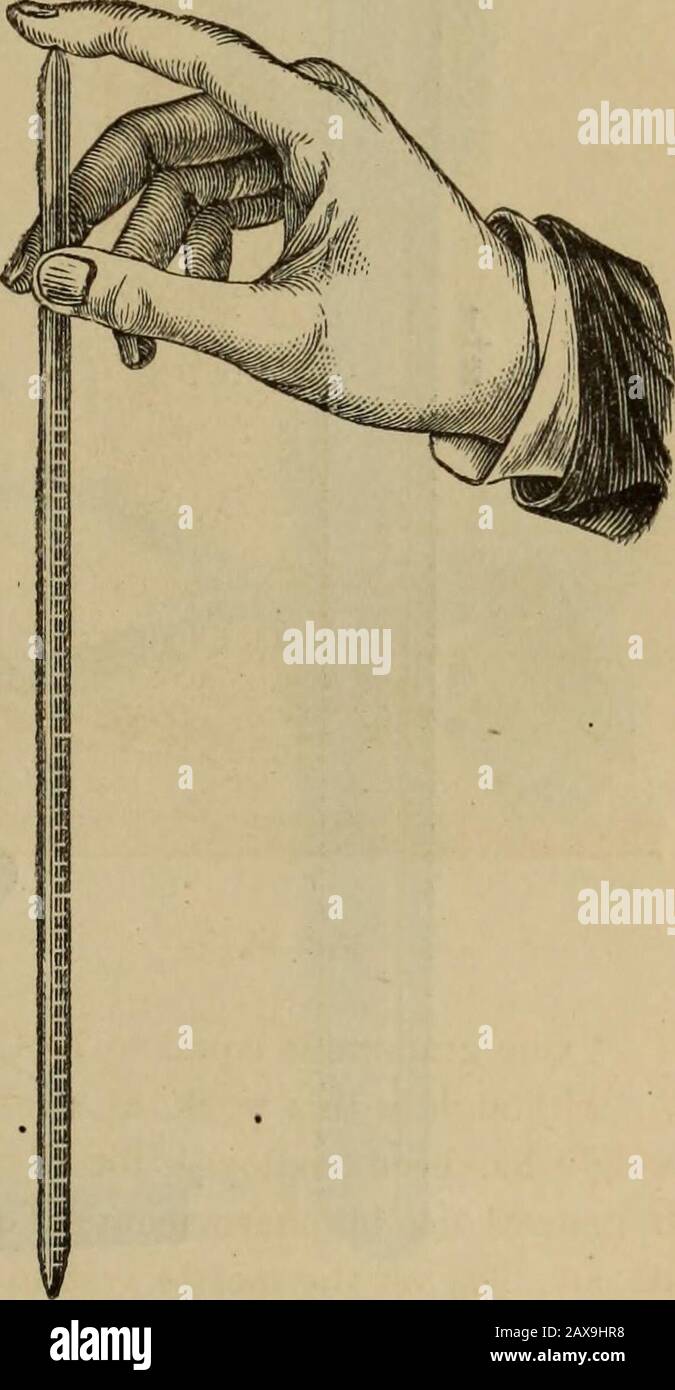 Manuel d'analyse chimique appliqué à l'examen des produits chimiques médicinaux : un guide pour la détermination de leur identité et de leur qualité, pour la détermination de leur identité et de leur qualité, et pour la détection des impuretés et des adultérations : pour l'utilisation de produits pharmaceutiques, de médecins, de pharmaciens et de chimistes de fabrication, ainsi que d'étudiants en pharmacie et en médecine . Fig. 14, ANALYSE VOLUMÉTRIQUE. 53 l'appareil requis pour l'analyse volumétrique comprend, faire face aux ustensiles communs, comme béchers, entonnoirs, bouées en porcelaine, creusets, tiges d'agitation, balances, etc., d'une ou de soi Banque D'Images