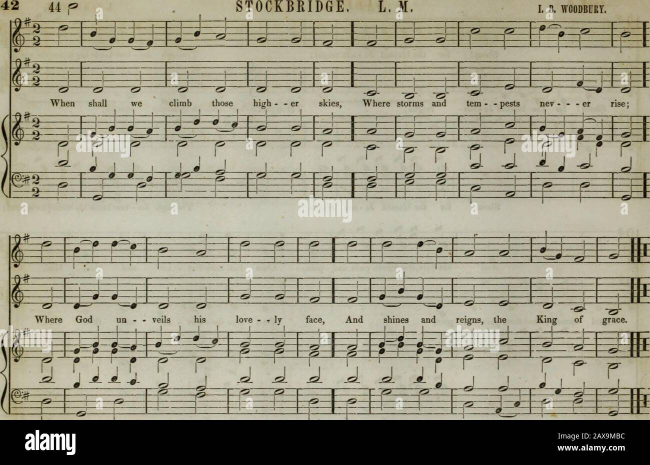 La collection de musique d'église de la Boston Musical Education Society : composée de musiques originales de psaume et d'hymnes, de pièces, de chants et de c.; y compris des compositions adaptées au service de l'Église épiscopale protestante . 0- J Vfi) 4 r #   . Timiez-Vous ! K * * * * * * pour la bienheureuse Je - sus règne; Par dis - les terres de tant ses triomphes se propagent ; (Hf ... N S 1 S K K - -0-â0 0 # â′ O â′ Shout! Pour le bien béni Je - sus règne; Par dis - tant de terres ses triomphes^ W ^ spread; J * s p y is * * 0 0 0 0 9 * ^ &gt; S &gt;# â′ #sÂ« 0 0 0 0 *|=E= 0 0 0 0 0 Â«* . -ft- RS * - -t* #* â′* Shout! pour la vitesse Banque D'Images