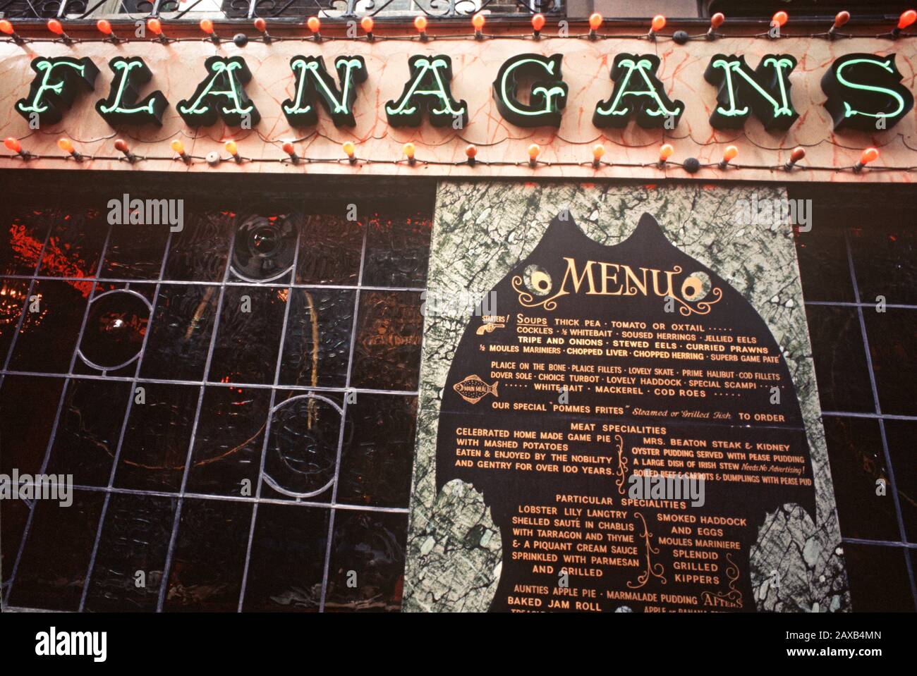 Restaurant Flanagans dans les années 1970 Soho, Londres Banque D'Images